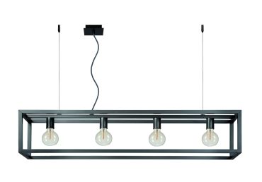 SHOWROOMMODEL - Lucide Oris - hanglamp 4L - 120 x 25 x 90 cm - ijzergrijs