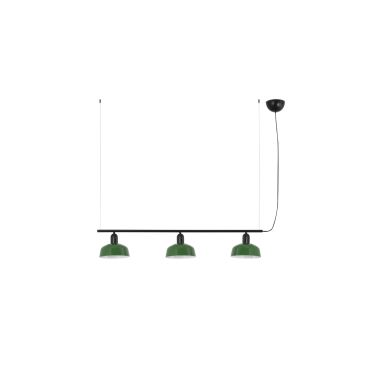 Faro Tatawin S - hanglamp - 100 x 18,4 x 210 cm - satijnzwart en glansgroen