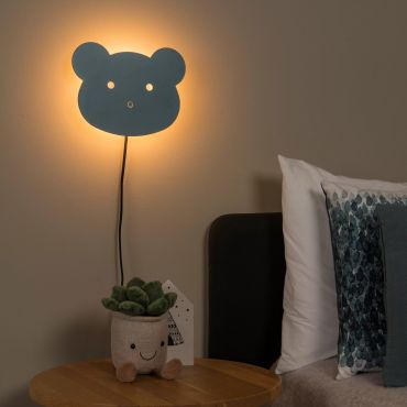 Lucide Charlie Beer - wandlamp - 26 x 4,2 x 20 cm - 7W dimbare LED incl. - blauw