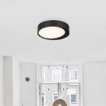 Nova Luce Oby - plafondlamp - Ø 60 x 12 cm - 60W dimbare LED incl. - zandzwart