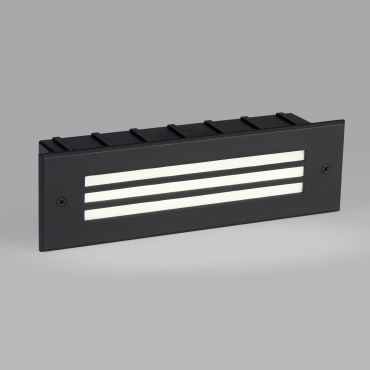 Nova Luce Off - inbouw wandverlichting - 25,6 x 7,6 x 5,3 cm - 6W LED incl. - IP65 - zandzwart