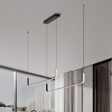 Nova Luce Strita - hanglamp -  165 x 150 x 7 cm - 42W dimbare LED incl. - zandzwart
