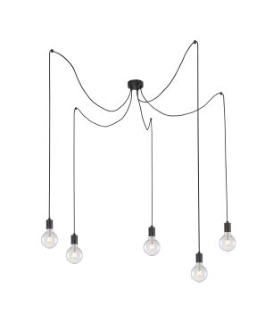 Artdelight Spin - hanglamp 5L - Ø 4,7 x 7,5 cm - zwart