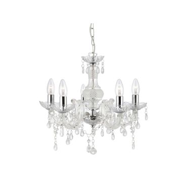 Searchlight Marie Therese - luster - Ø 48 x 93 cm - chroom