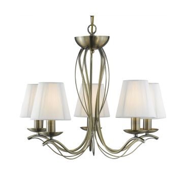 Searchlight Andretti - luster - Ø 51 x 100 cm - antiek messing