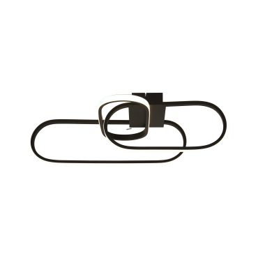 Searchlight Clip - plafondverlichting - 65 x 18 cm - 37W LED incl. - zwart en opaal