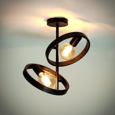 Vico Hover - plafondlamp - 26 x 42 x 37 cm - houtskool