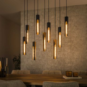 Vico Tube - hanglamp - 150 cm - zwart