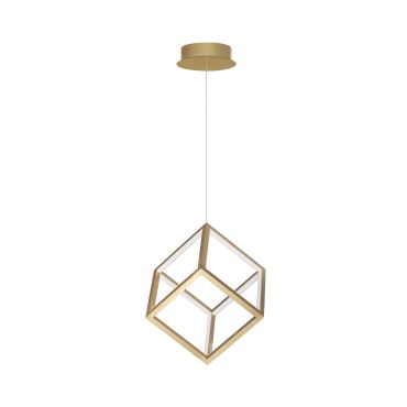Nova Luce Gabbia - hanglamp - 25 x 25 x 190 cm - 45W dimbare LED incl. - goud