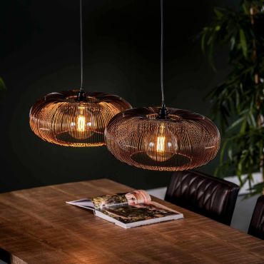 Vico Disk Wire - hanglamp - 102 x 43 x 150 cm - zwart nikkel