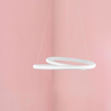 Nova Luce Malvi - hanglamp - Ø 55 x 120 cm - 32W LED incl. - zandwit