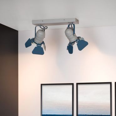 Lucide Picto - opbouwspot 2L - 30 x 12,5 x 16 cm - blauw en grijs