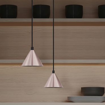 Nova Luce Conico - hanglamp - Ø 11,6 x 200 cm - bruin en zwart