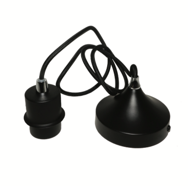 Artdelight Iron - hanglamp - Ø12 x 120 cm - zwart