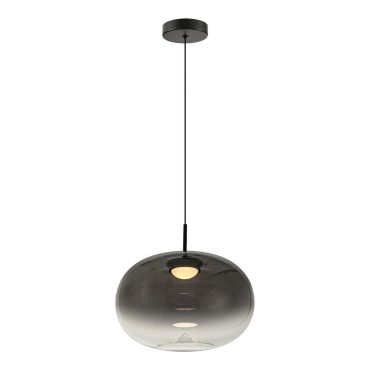 VK Lighting Iori - hanglamp - Ø 28 x 151 cm - 8W LED incl. - zwart en rookgrijs