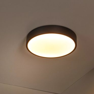 Lucide Unar - plafondverlichting - Ø 30 x 5 cm - 18W dimbare LED incl. -  3 stappen dimmer - zwart