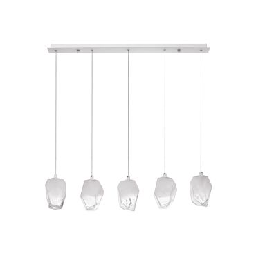 Nova Luce Ice - hanglamp - 84 x 12 x 180 cm - wit en transparant