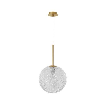 Nova Luce Mirano - hanglamp - Ø 30 x 180 cm - messing goud en transparant