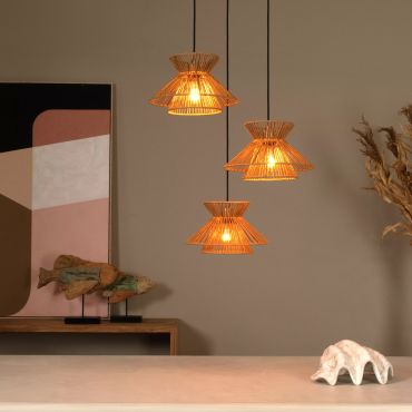 Lucide Tasman - hanglamp - 60,9 x 57 x 150 cm - naturel