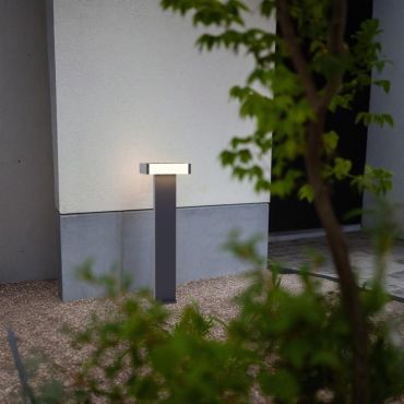 Lutec Conroy - tuinpaal - 22,5 x 15,5 x 71,5 cm - 17,8W LED incl. - IP44 - antraciet
