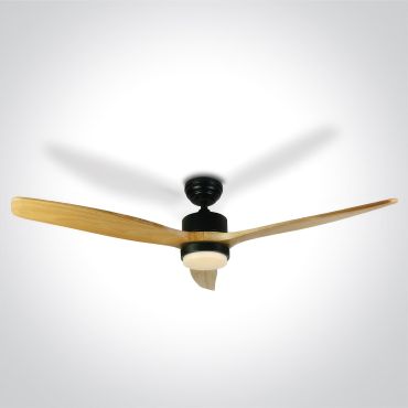 ONE Light Black Body - plafondventilator met licht en afstandsbediening - Ø 132 x 37 cm - 22W LED incl. - zwart