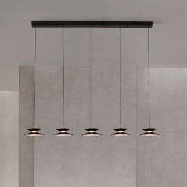 Nova Luce Morfi - hanglamp - 132 x 161 x 20 cm - 25W dimbare LED incl. - zandzwart en goud