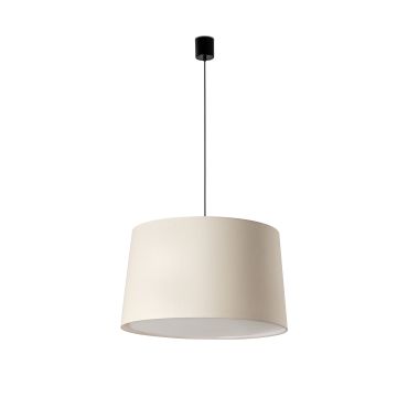 Faro Windsor S - hanglamp - Ø 64 x 37,5 cm - mat zwart en linnen