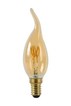 LED filament kaarslamp - Ø 3,5 x 11,5 cm - E14 - 3W dimbaar - 2200K - amber