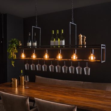 Vico Bar 6L - hanglamp - 160 x 28 x 150 cm - artic zwart