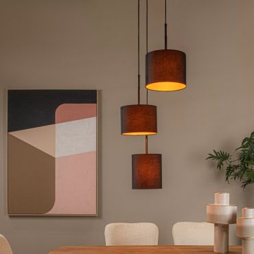 Lucide Maya - hanglamp 3L - Ø 46 x 177 cm - zwart