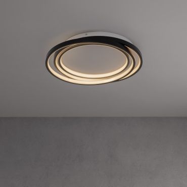 Nova Luce Arbor - plafondlamp - 44 x 40 x 8 cm - 27W dimbare LED incl. - mat zwart