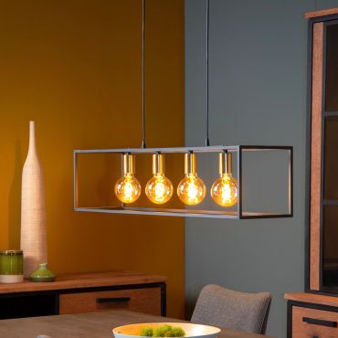 Lucide Ruben - hanglamp - 92 x 22 x 152 cm - zwart