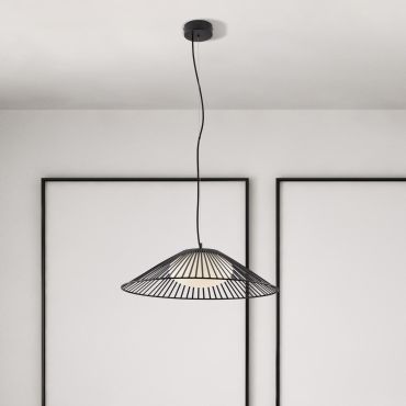 Nova Luce Brume - hanglamp - Ø 60 x 148 cm - 21W LED incl. - mat zwart