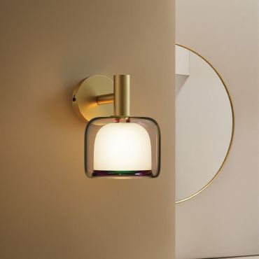VK Lighting Nala - wandlamp - Ø 14,5 x 21,5 x 19,8 cm - mat messing