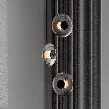Nova Luce Ballet - hanglamp - Ø 35 x 169 cm - 24W dimbare LED incl. - zandzwart en rokerig grijs