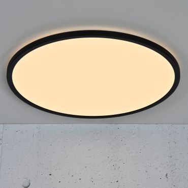 Nordlux Oja - plafondverlichting - Ø 60 x 3,2 cm - 3 stappen Moodmaker functie - 38W LED incl. (2700K) - zwart
