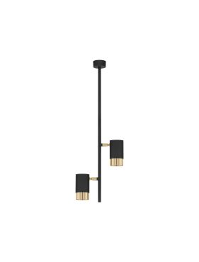 Nova Luce Pongo 2L - opbouwspot - Ø 5,9 x 62,2 cm - zwart en goud
