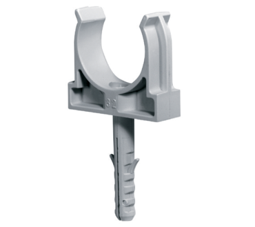Elmark - kabel clips met plug per 100 stuks - Ø 16 mm - grijs