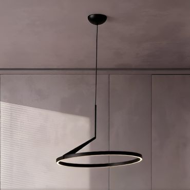 Nova Luce Tilia - hanglamp - Ø 60 x 250 cm - 31W dimbare LED incl. - zandzwart