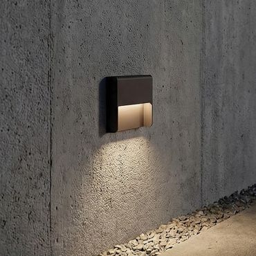 VK Lighting Wop - buiten wandverlichting - 12,1 x 10,5 x 2,5 cm - 3W LED incl. - IP65 - roestbruin