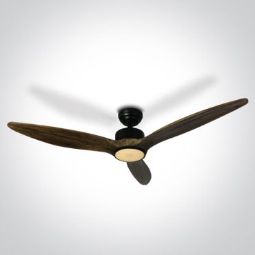 ONE Light Black Body - plafondventilator met licht en afstandsbediening - Ø 132 x 35 cm - zwart en donker bruin