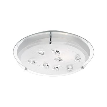 Nova Luce Vedere - plafondverlichting - Ø 31,5 x 6 cm - wit en chroom
