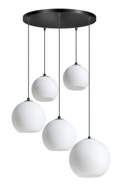 ETH Orb Opal - hanglamp - Ø 30 x  350 cm - zwart en wit