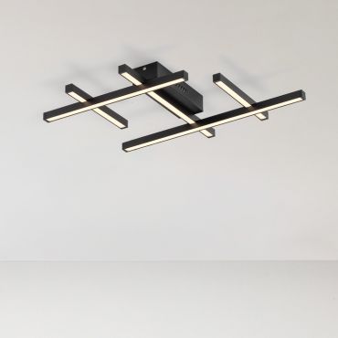 Nova Luce Pace - plafondlamp - 58 x 8 x 41 cm - 42W dimbare LED incl. - zandzwart