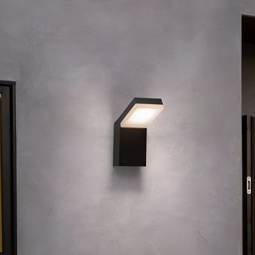 Nova Luce Farge - buiten wandlamp - 10 x 22 x 16,5 cm - 12W LED incl. - IP65 - donker antraciet
