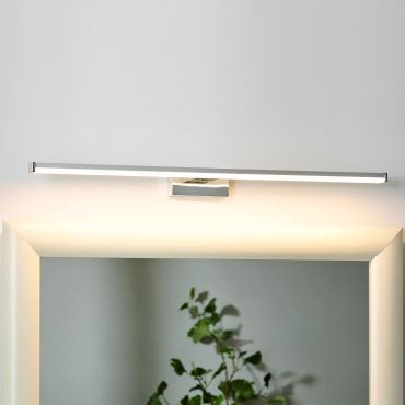 Lucide Onno - spiegelverlichting badkamer - 60 x 12,1 x 4,2 cm - 11W LED incl. - IP44 - mat chroom