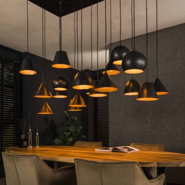 Vico 18L XXL - hanglamp - 145 x 60 x 150 cm - zwart