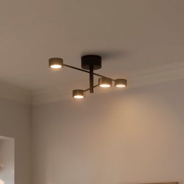 Nordlux Clyde - opbouwspot 4L - 72 x 13 x 22 cm - 3 stappen dimmer - 4 x 5W LED incl. - zwart