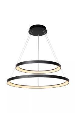 Lucide Vidal - hanglamp - Ø 78 x 200 cm - 92W LED incl. - zwart