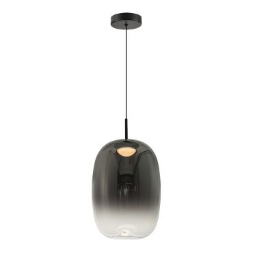 VK Lighting Iori - hanglamp - Ø 20 x 161,5 cm - 8W LED incl. - zwart en rookgrijs